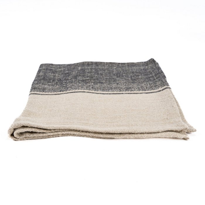 The Linen Moody Kitchen Towel - Natural Black - 50x70