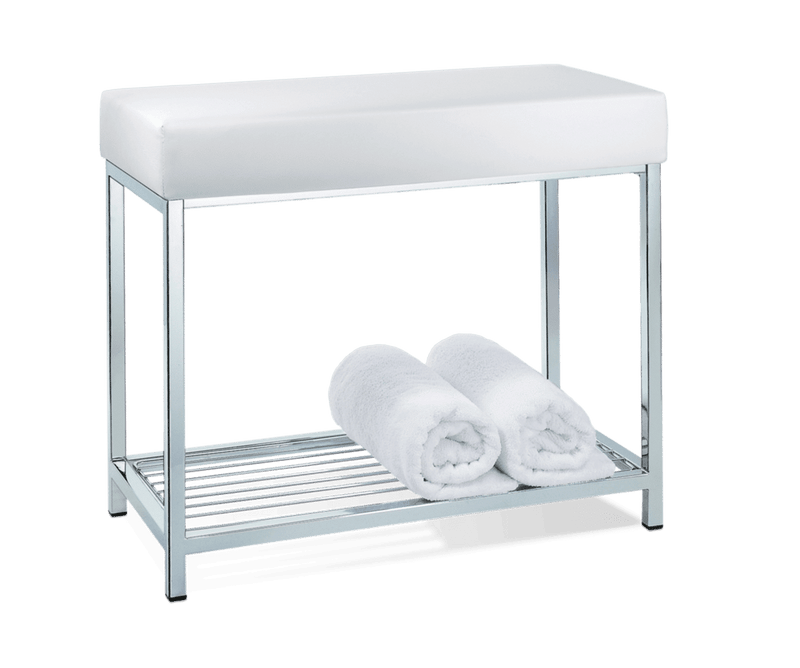 White bench bathroom decor walther