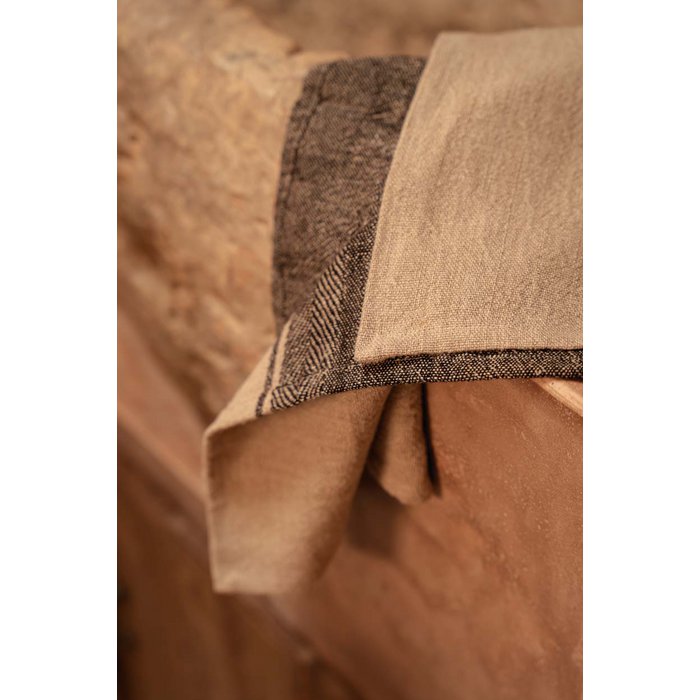 The Linen Moody Kitchen Towel - Natural Black - 50x70