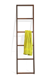 Dark wood towel ladder bathroom decor walther