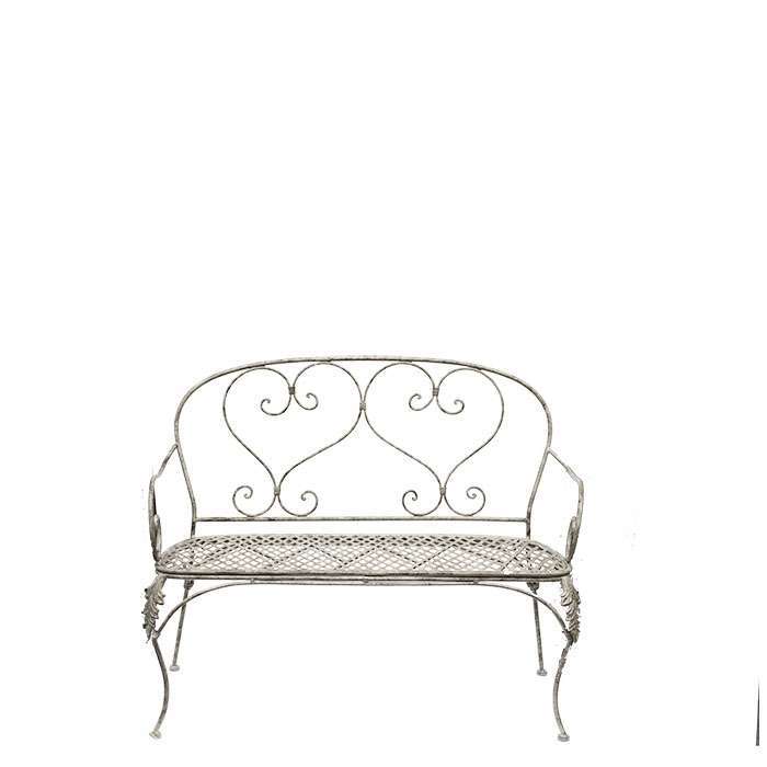 Grey Inlaid Iron Bench