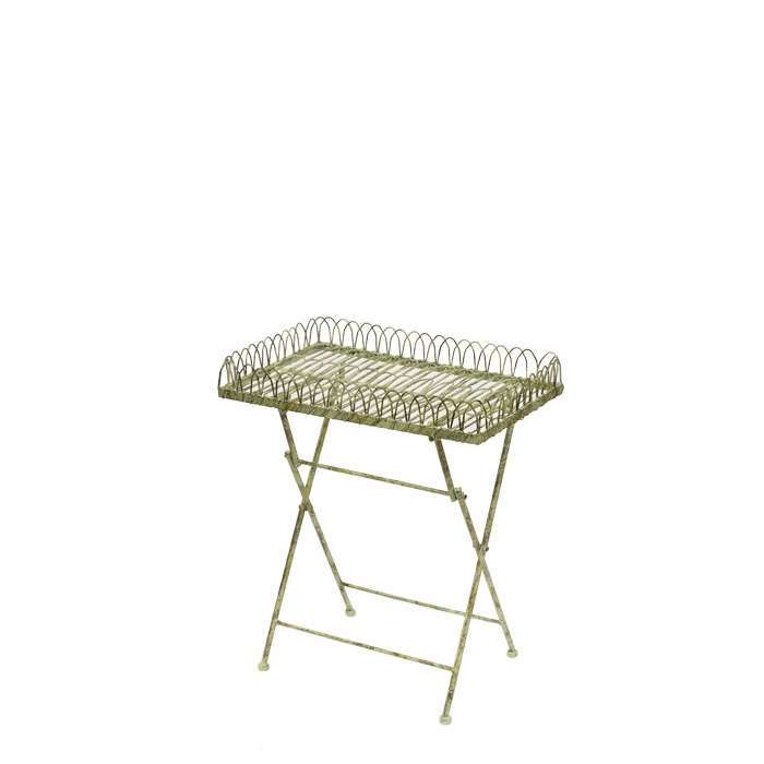 Green Inlaid Iron Tray With Base