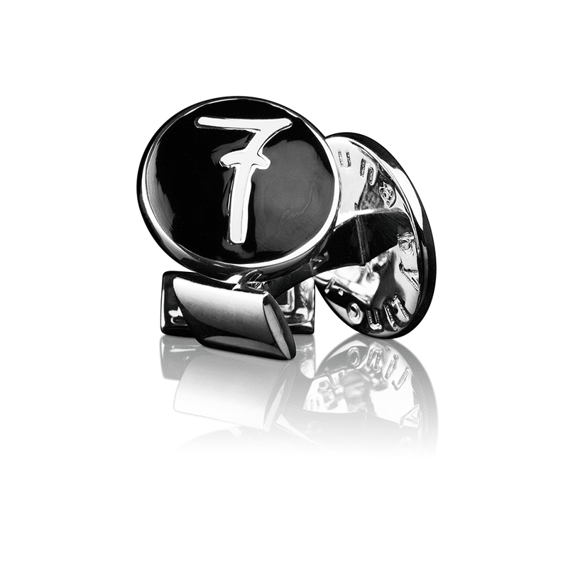 Cuff Links 7 by Lino Ieluzzi - Black - Sterling Silver