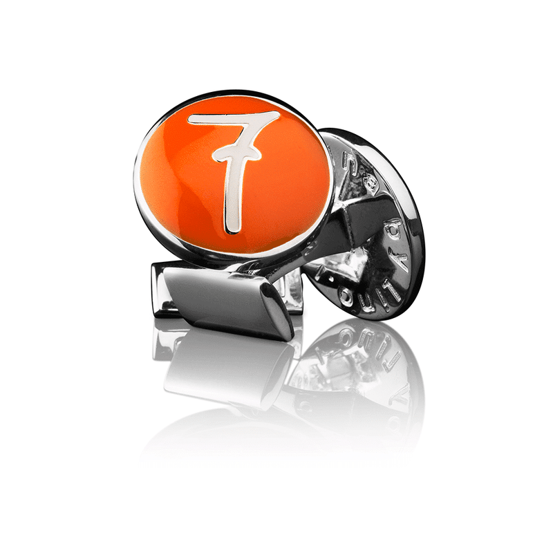 Cuff Links 7 by Lino Ieluzzi - Orange - Sterling Silver