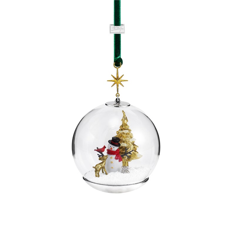 Snowman and Forest Friends Snow Globe Ornament