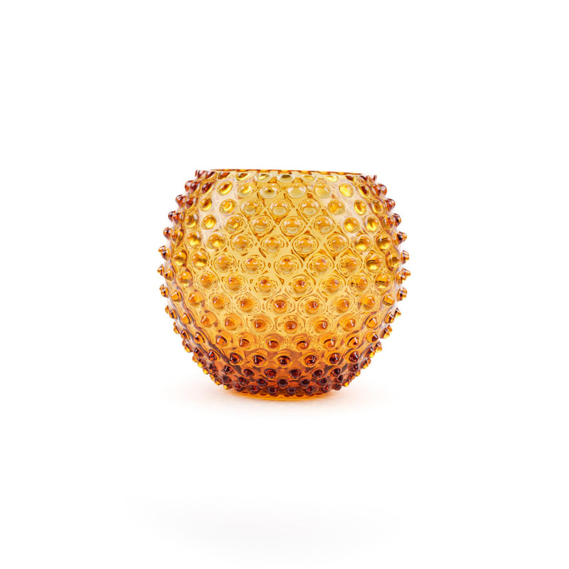 Hobnail Globe Vase 18 cm Amber