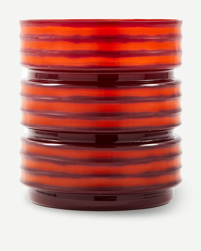 Glass Layer Vase - L - Coral red