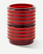 Glass Layer Vase - M - Coral red