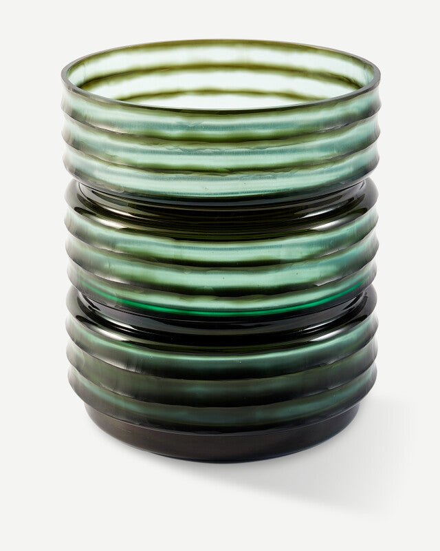 Glass Layer Vase - L - Dark green