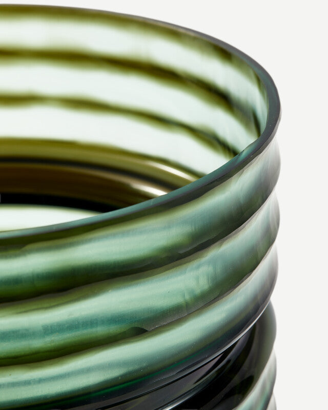 Glass Layer Vase - L - Dark green