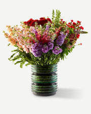 Glass Layer Vase - L - Dark green