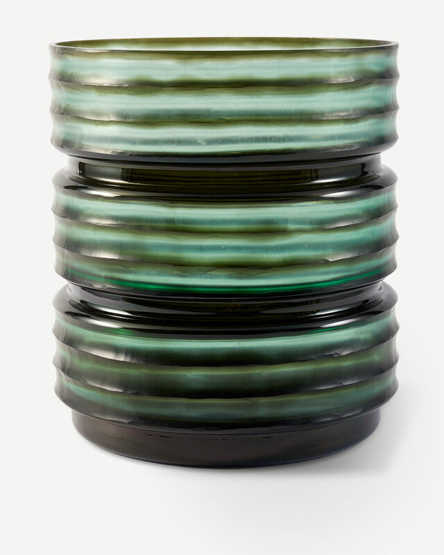 Glass Layer Vase - L - Dark green
