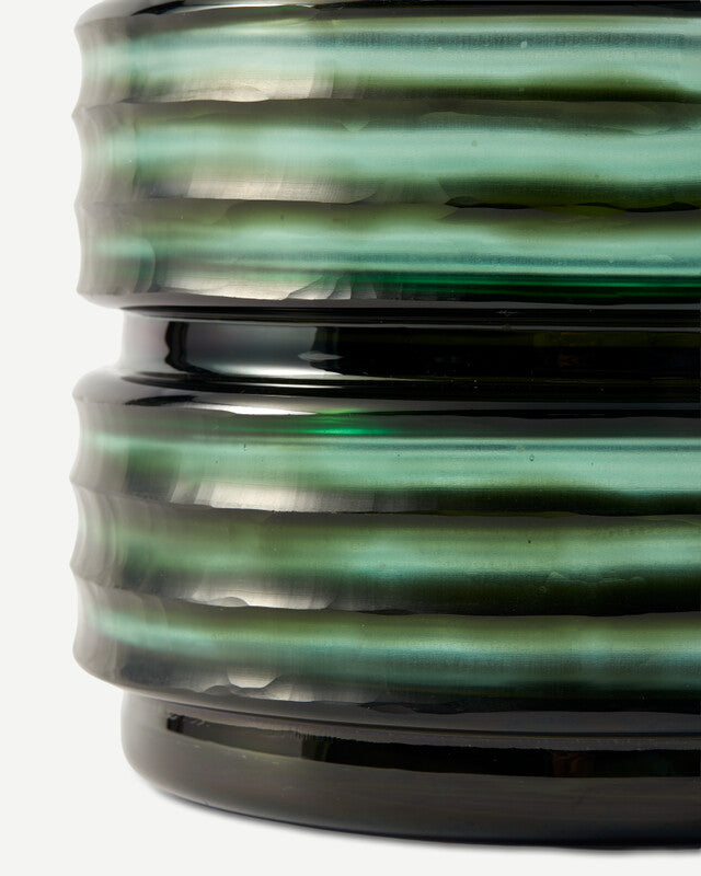 Glass Layer Vase - L - Dark green