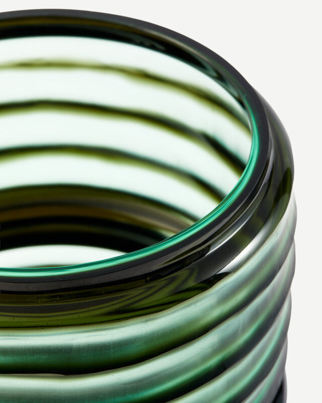 Glass Layer Vase - M - Dark green