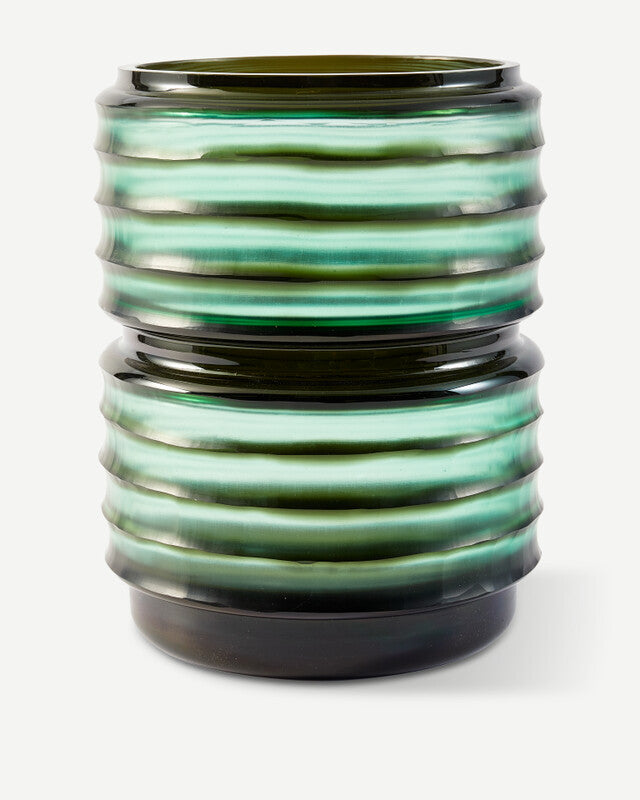 Glass Layer Vase - M - Dark green