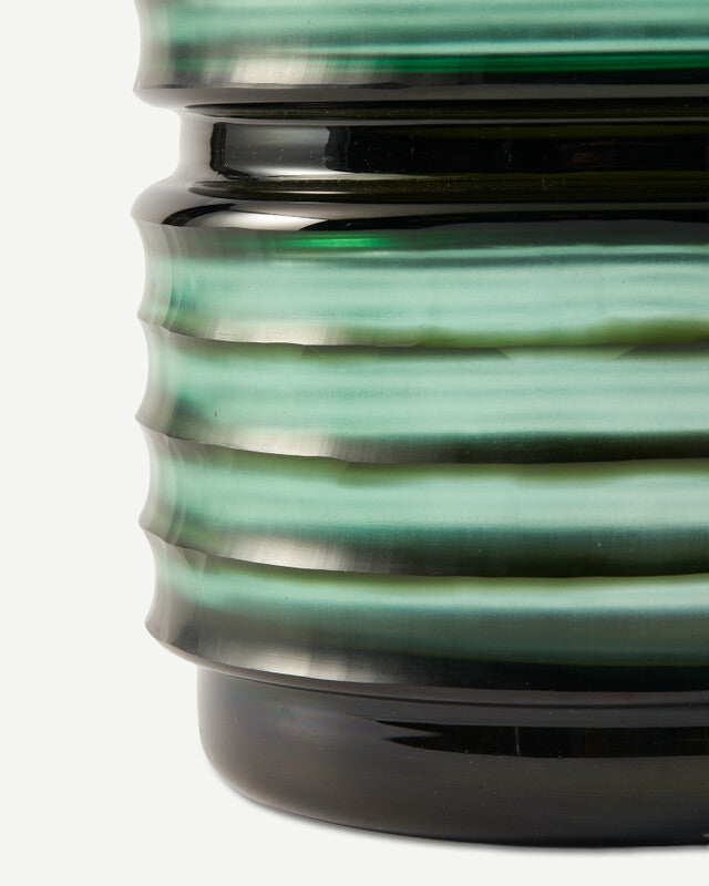 Glass Layer Vase - M - Dark green