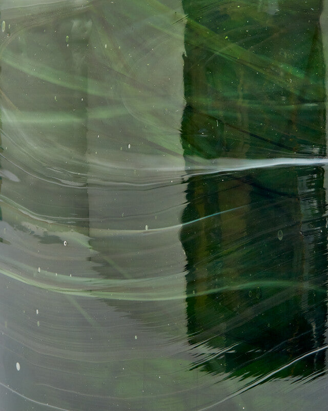 Vase en verre marbré - S - Vert foncé