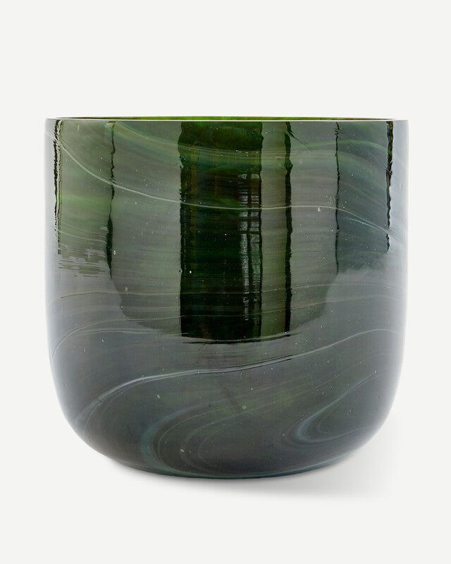 Vase en verre marbré - S - Vert foncé