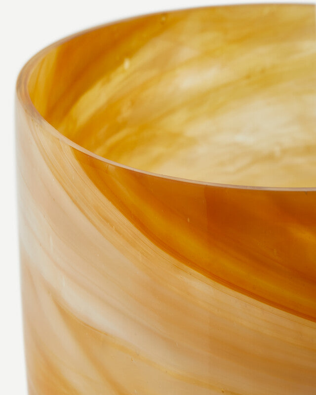 Vaso in vetro marmorizzato - S - Beige