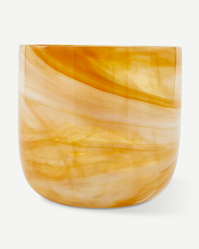 Vaso in vetro marmorizzato - S - Beige