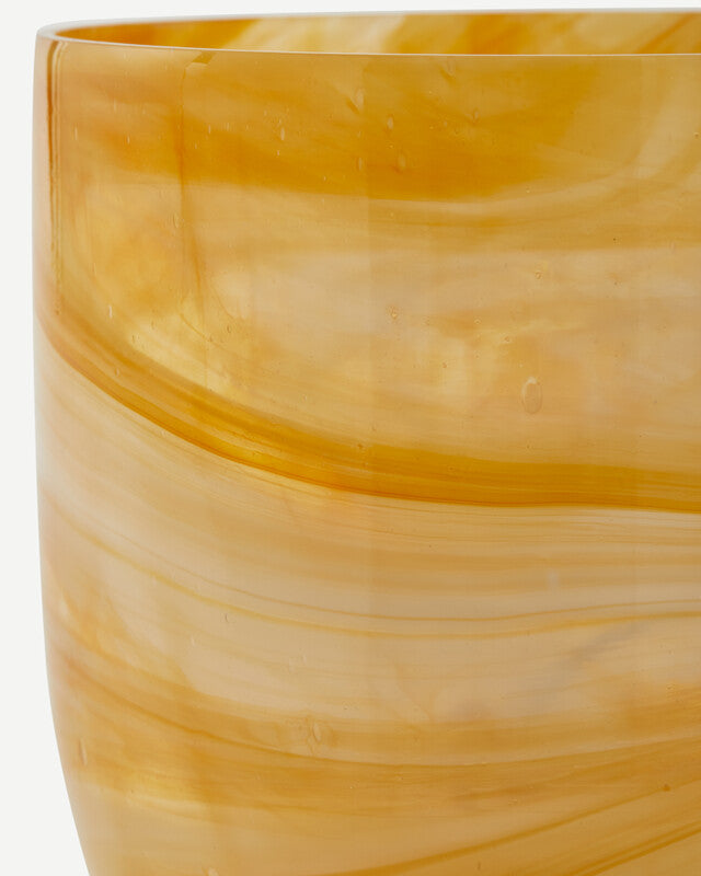 Vaso in vetro marmorizzato - S - Beige