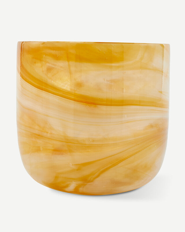 Vaso in vetro marmorizzato - S - Beige