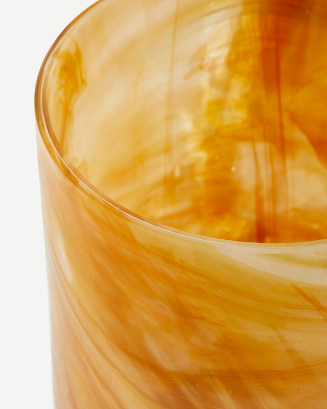 Marbled Glass Vase - M - Beige