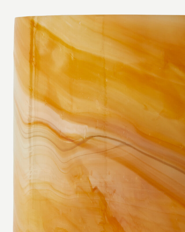 Marbled Glass Vase - M - Beige