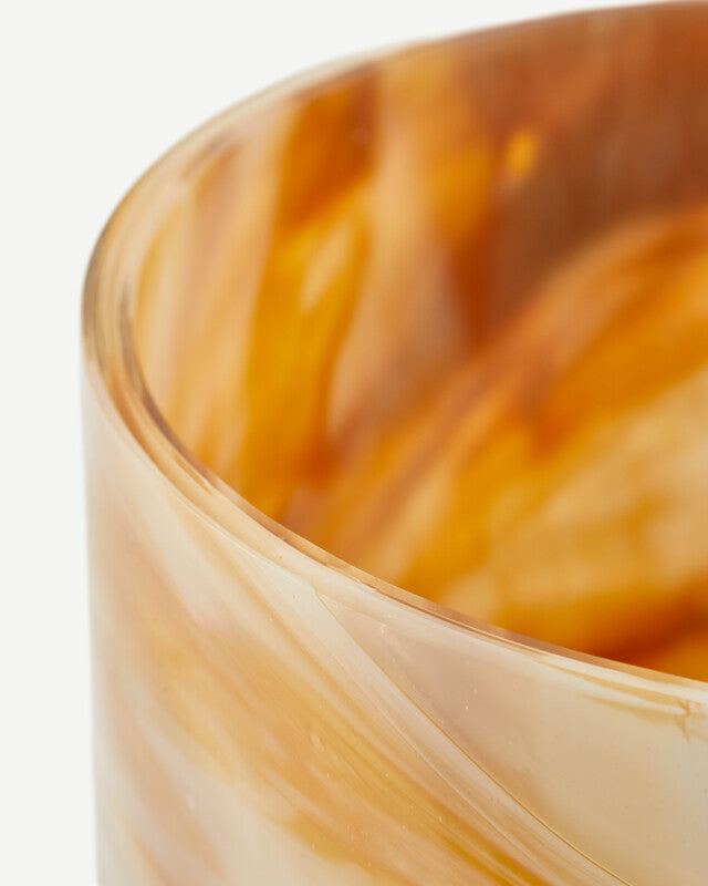 Marbled Glass Vase - L - Beige