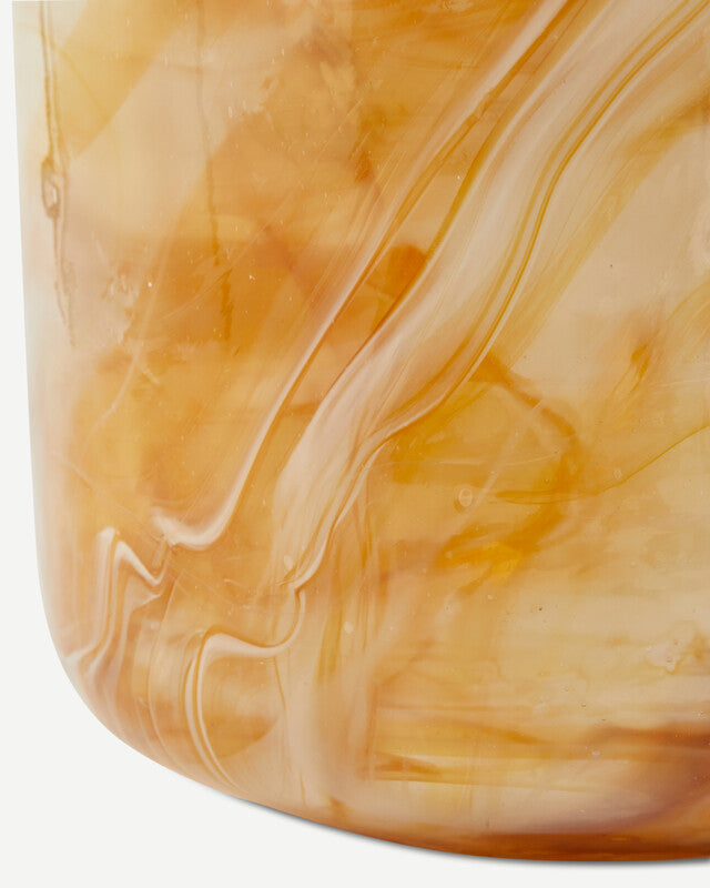 Marbled Glass Vase - L - Beige