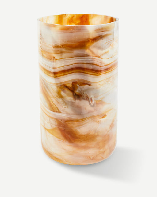 Marbled Glass Vase - L - Beige