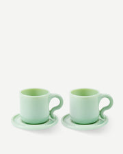 Gobi Cappuccino Mugs - Light Green