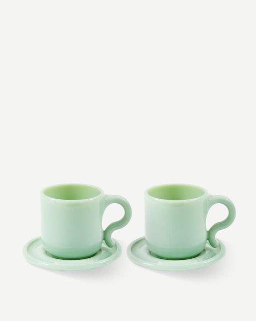 Gobi Cappuccino Mugs - Light Green