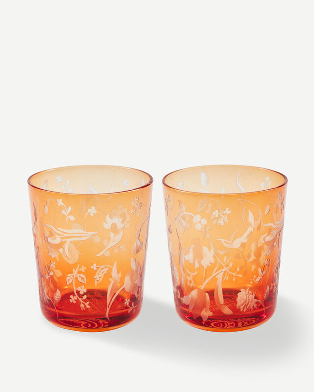 Scattered Flowers Tumblers - Orange
