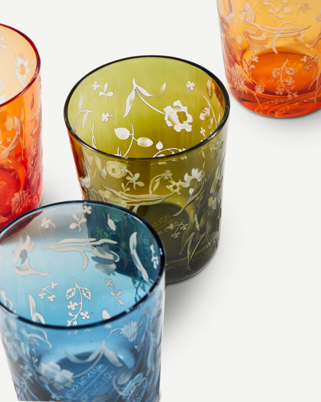 Scattered Flowers Tumblers - Orange