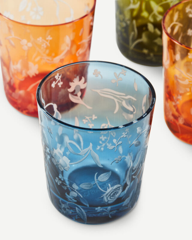 Scattered Flowers Tumblers - Orange