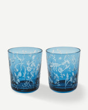 Scattered Flowers Tumblers - Dark blue
