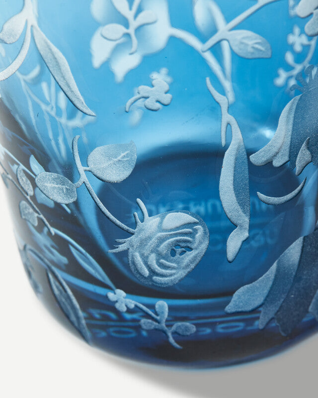 Scattered Flowers Tumblers - Dark blue