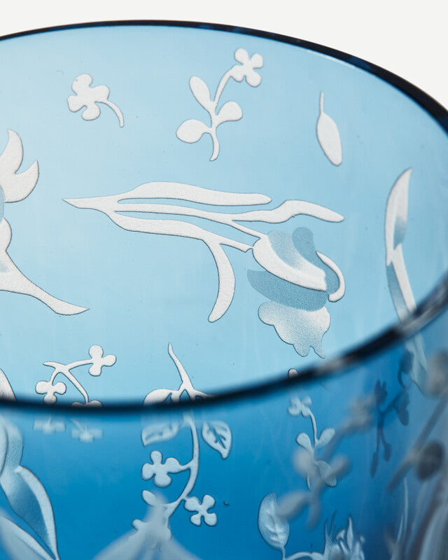 Scattered Flowers Tumblers - Dark blue