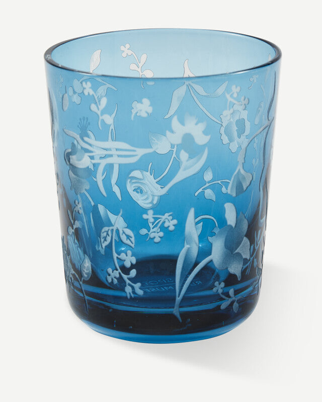 Scattered Flowers Tumblers - Dark blue