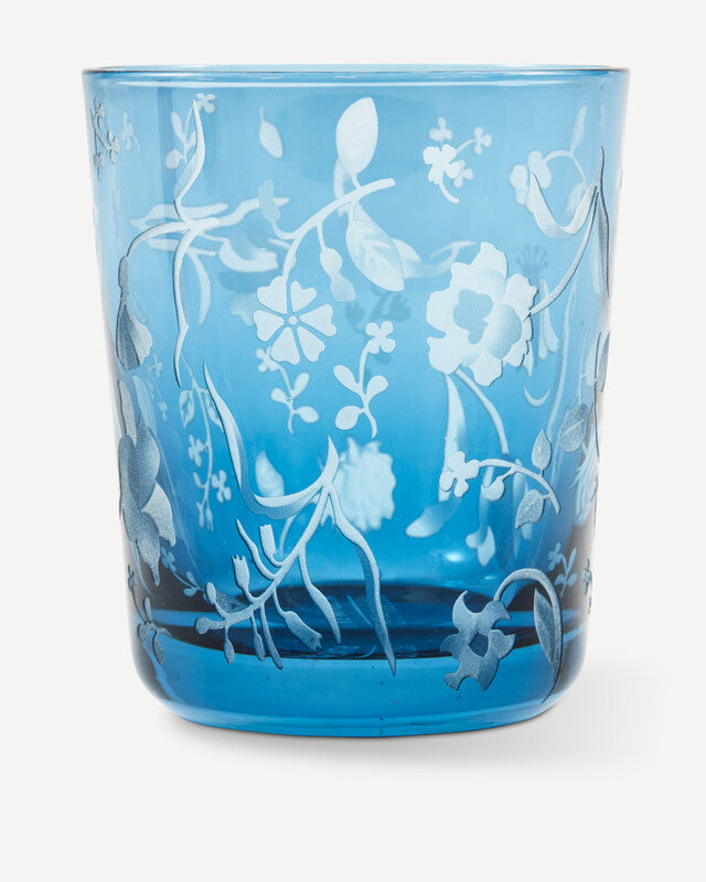 Scattered Flowers Tumblers - Dark blue
