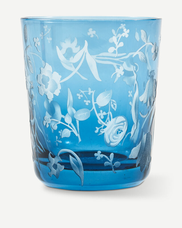 Scattered Flowers Tumblers - Dark blue