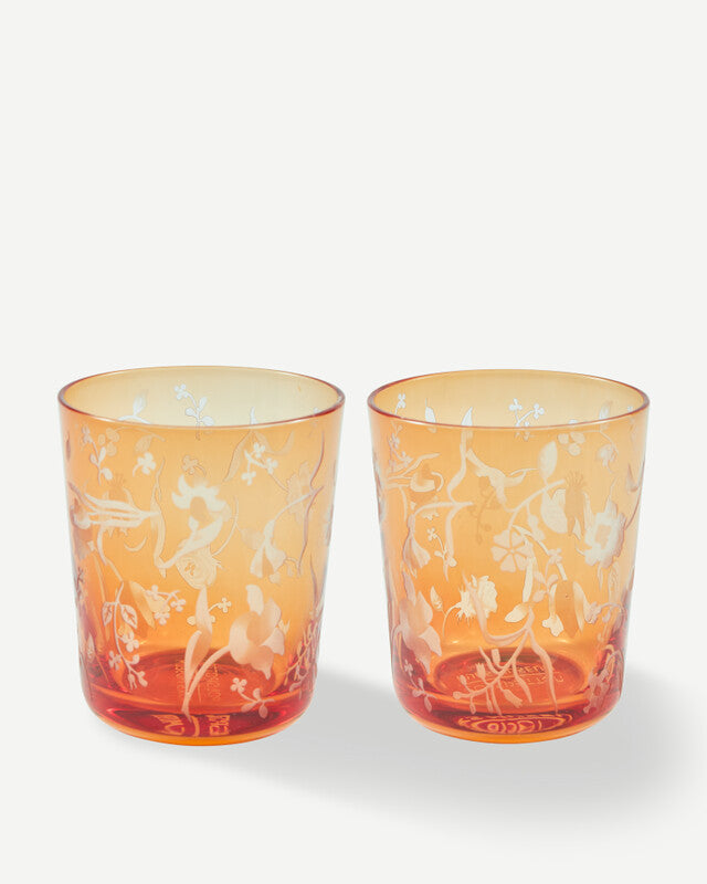 Scattered Flowers Tumblers - Yellow