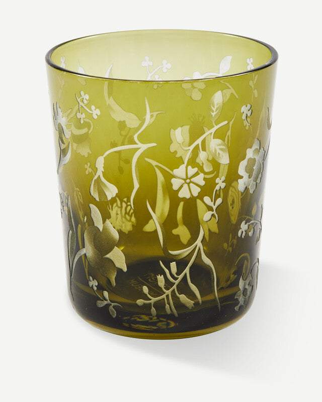 Scattered Flowers Tumblers - Dark green