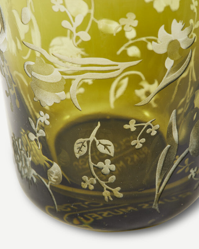 Scattered Flowers Tumblers - Dark green