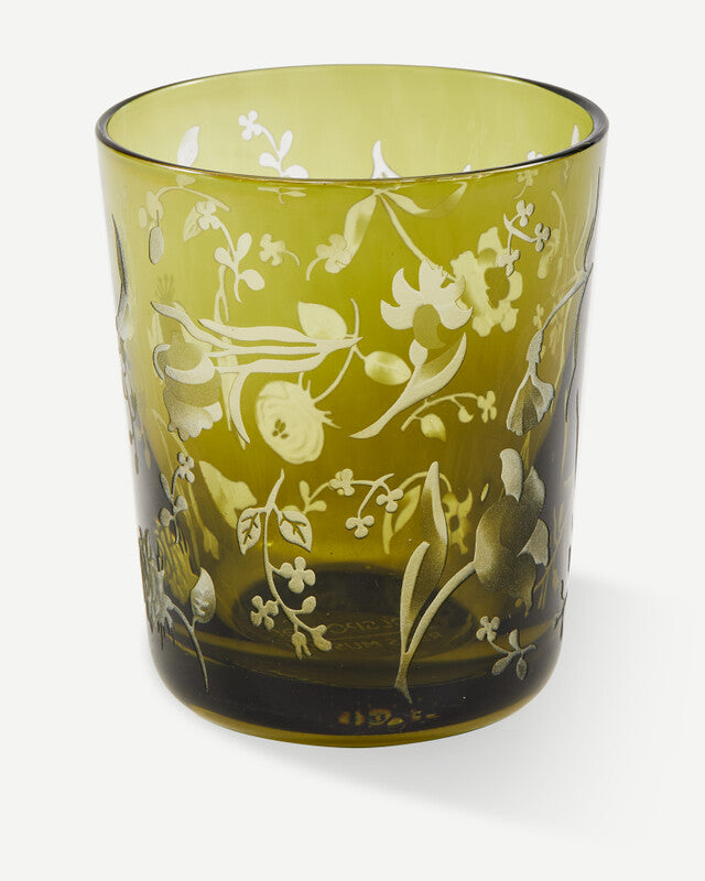Scattered Flowers Tumblers - Dark green