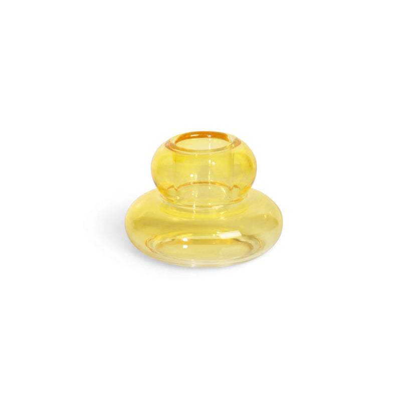 Yellow Whipped Candle Holder