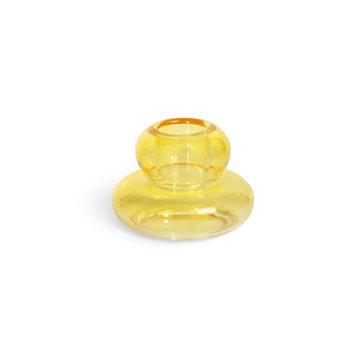 Yellow Whipped Candle Holder