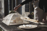Maxi linen Food cover in abaca net. Suitable outdoor to protect food from insects or leaves. Practical, elegant and light. Fiorira un Giardino