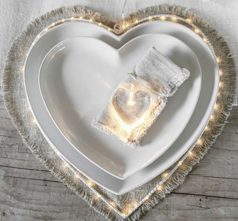 Cream Heart Shaped Plate